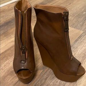 ZigiSoho platform wedge with zipper